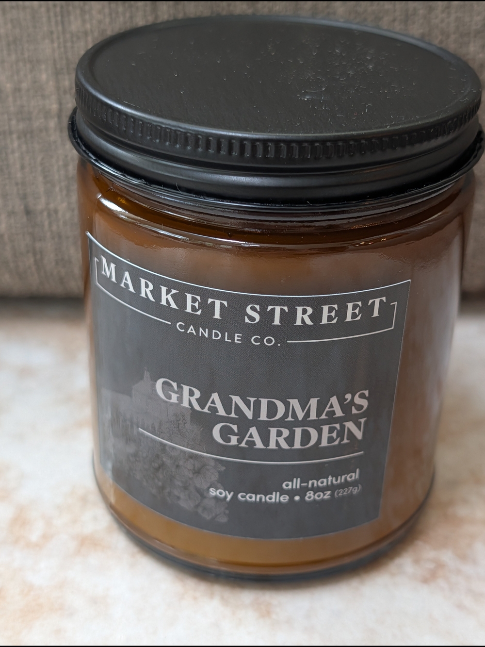 Market Street Grandma's Garden Soy Candle — Brown Jar